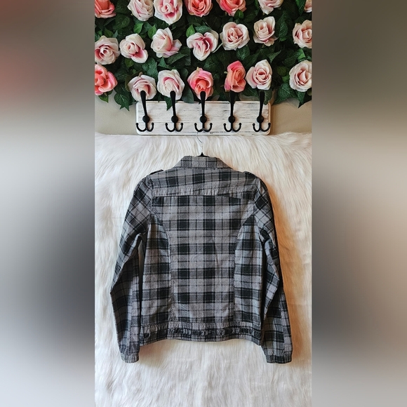 Dollhouse *Rare* 2000's Plaid Military Style Jean Jacket - Picture 3 of 7